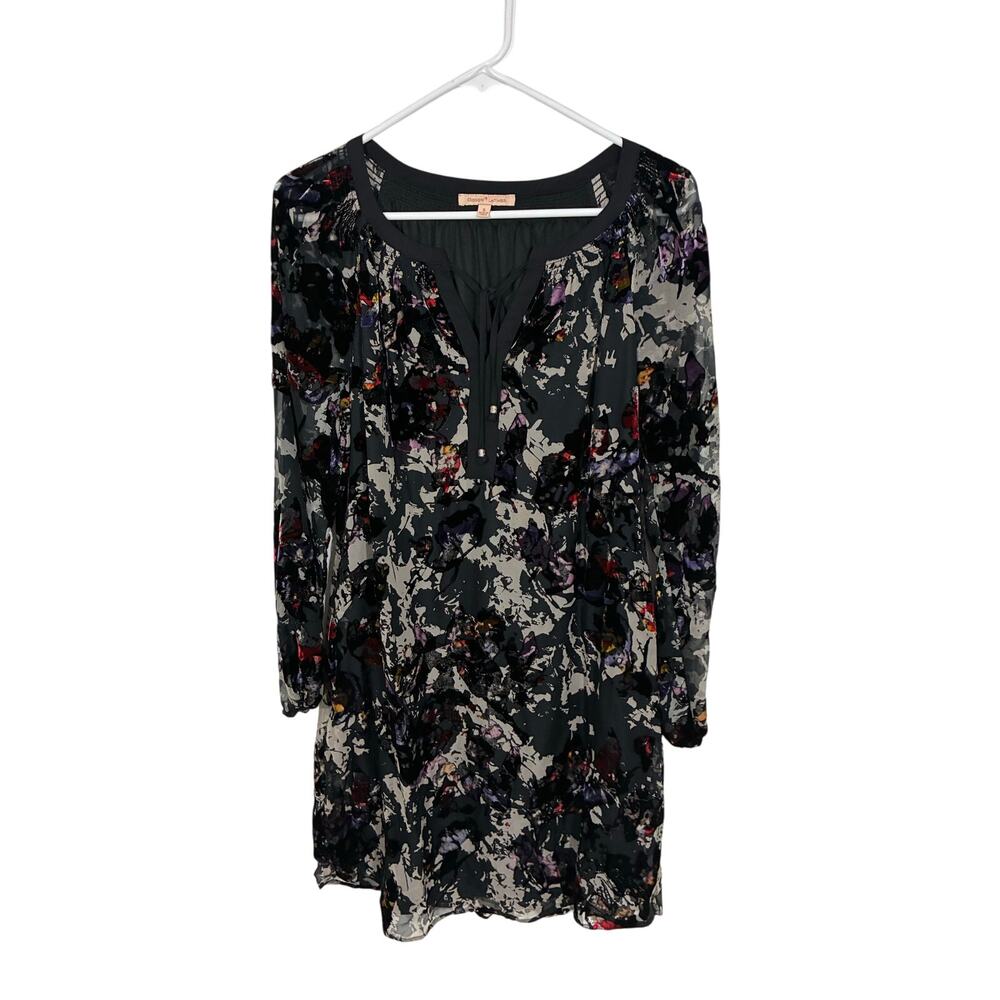 Gibson Latimer Crushed Velvet Moody Dress Romantic Whimsygoth Floral Boho